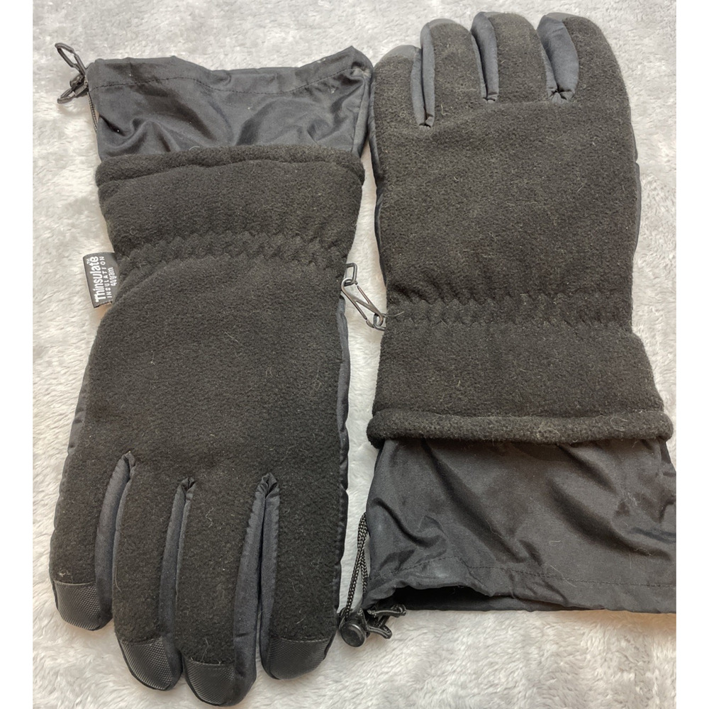 Becker Mens Thinsulate Winter Gloves Size L Black Fleece Thermal Insulated Lined